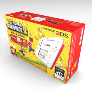 2DS Super Mario Bros White and Red Console Box, 2DS Mario White and Red box only