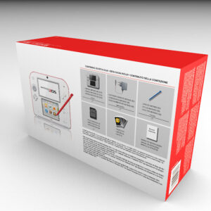 2DS White and Red Console Box, 2DS White and Red box only
