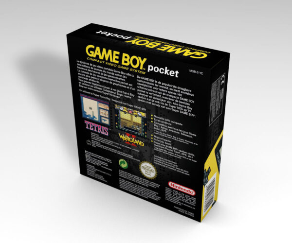 Game Boy Pocket Yellow Console Box + inner cartons