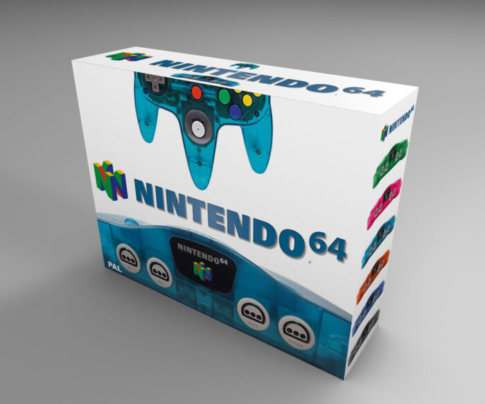 Nintendo 64 Ice Blue Console Box + inner cartons