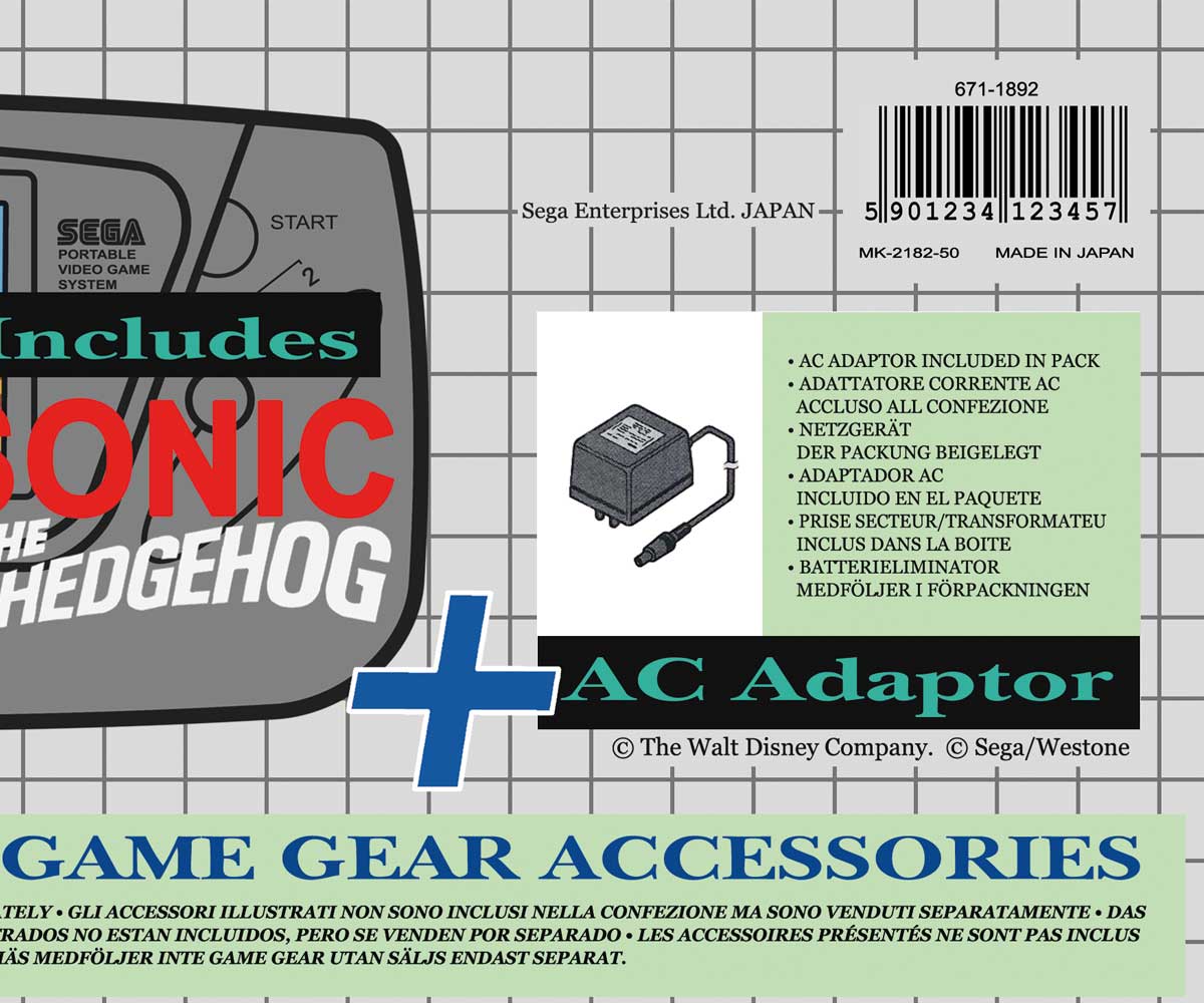 Sega Game Gear Sonic Console Box, Game Gear Sonic box only