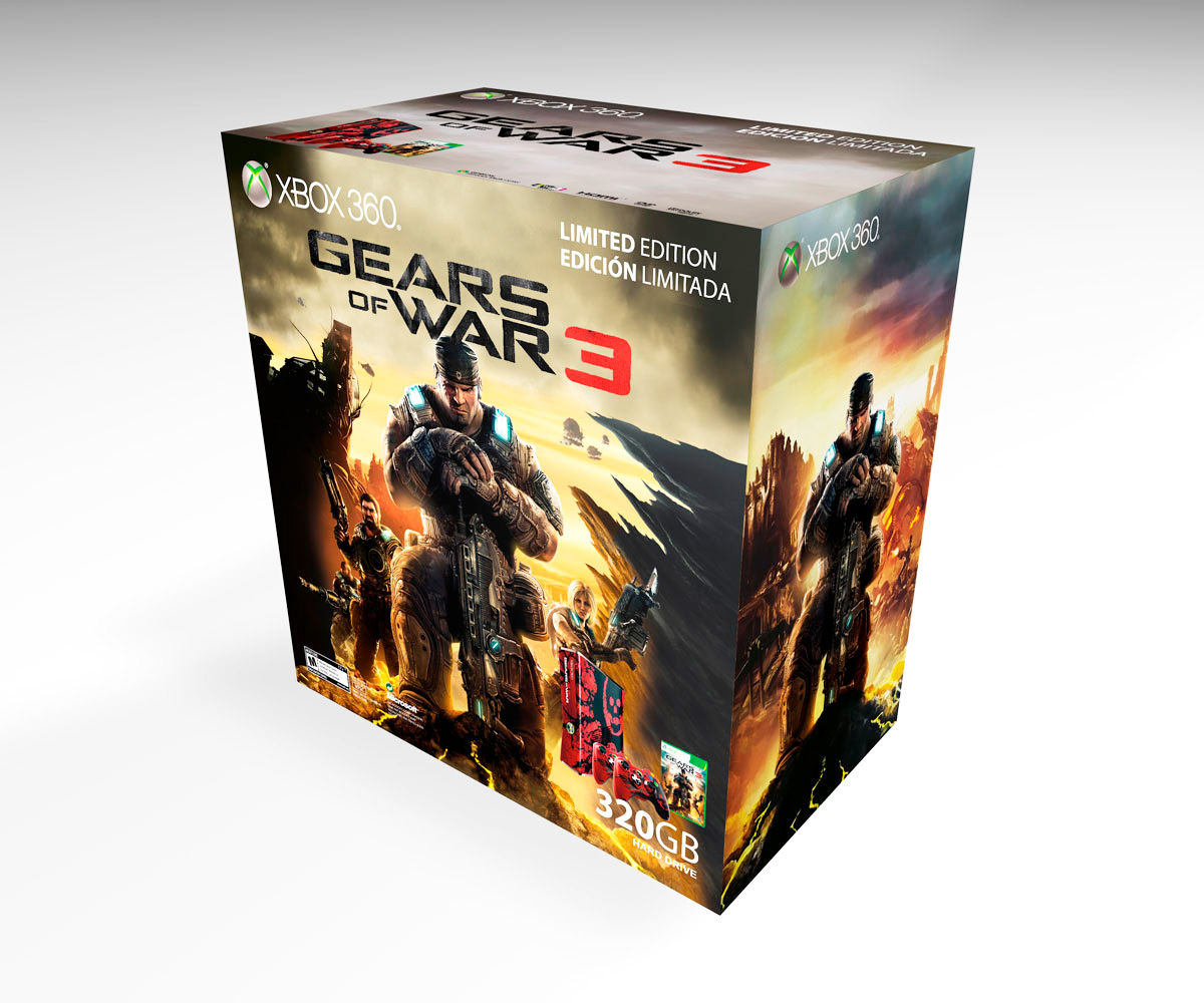 Xbox 360 S Gears of War 3 320GB Console Box, Xbox 360 S Gears of War 3 box only