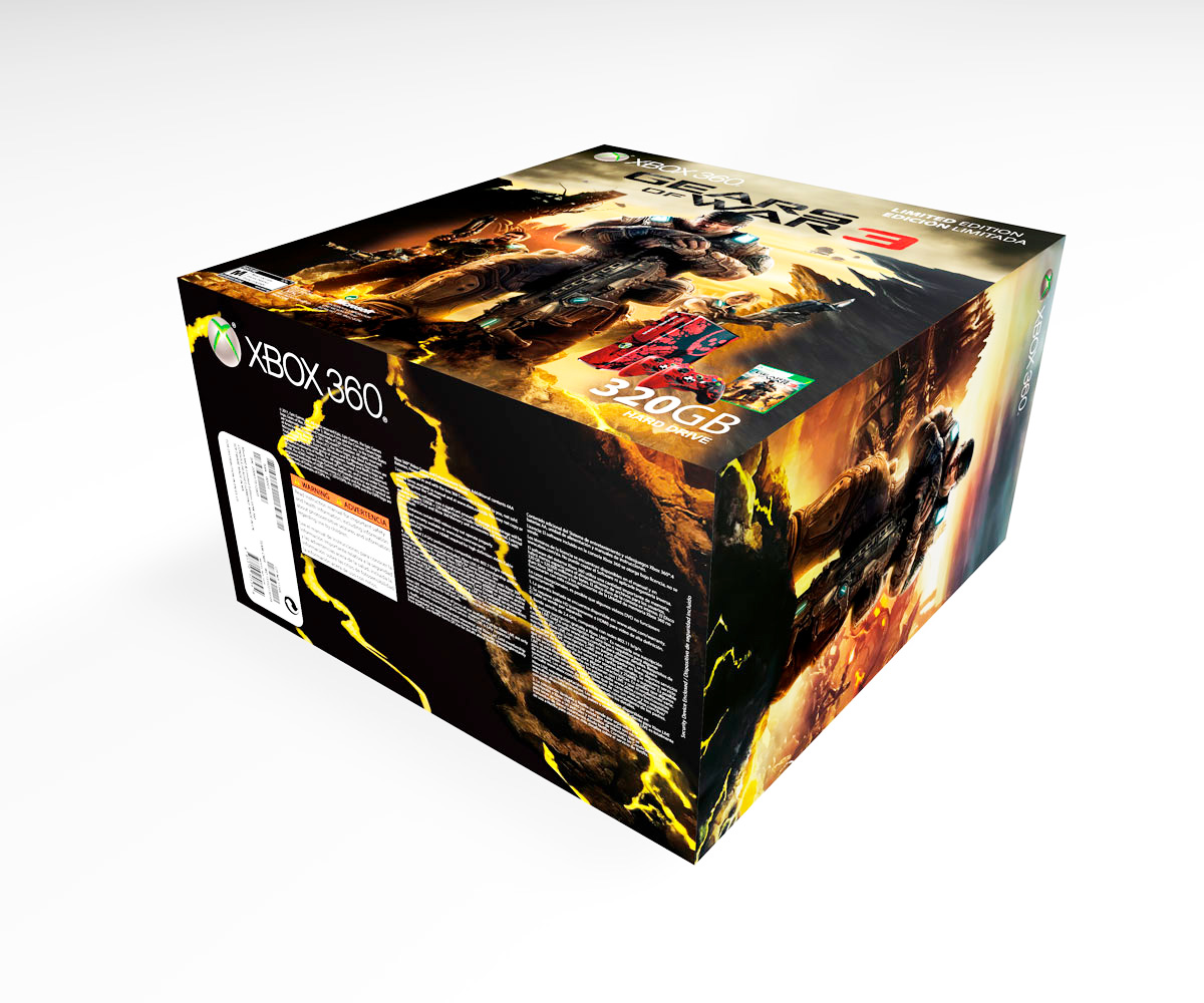 Xbox 360 S Gears of War 3 320GB Console Box, Xbox 360 S Gears of War 3 box only