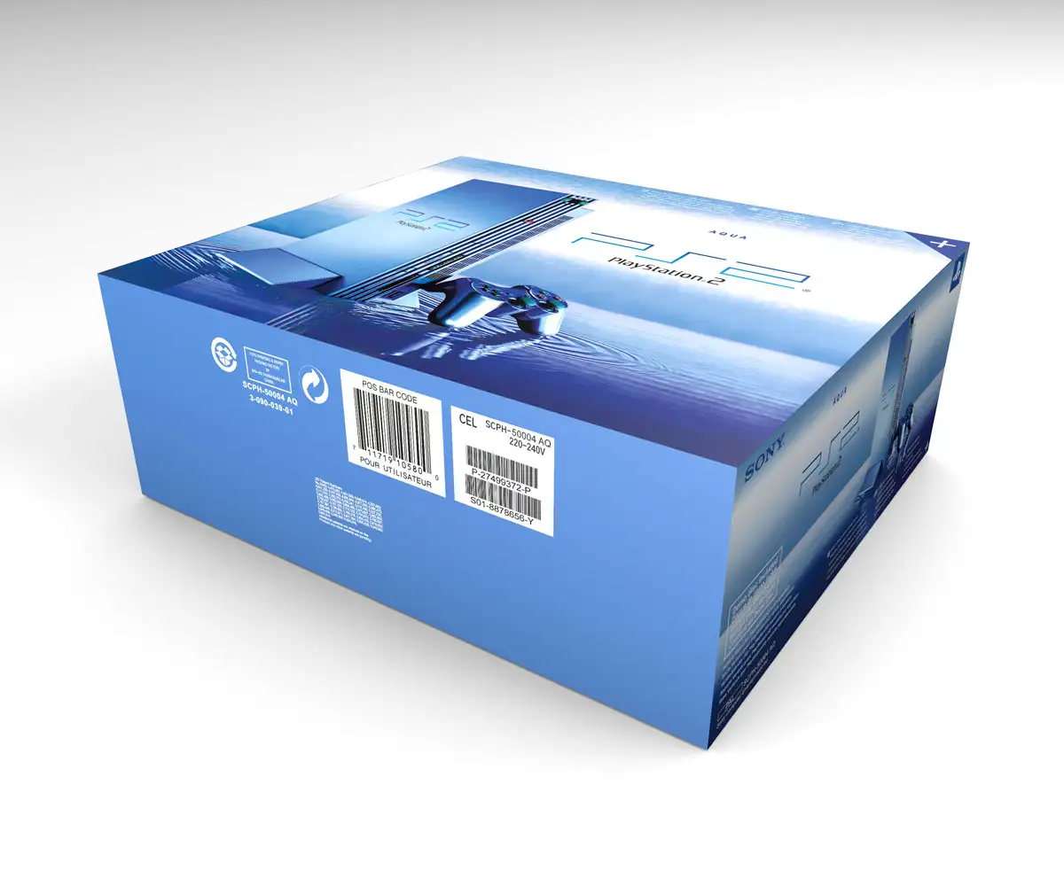 PlayStation 2 Aqua Fat replacement box