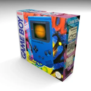 Gameboy Blue Play Loud replacement box reproduction with inner cartons